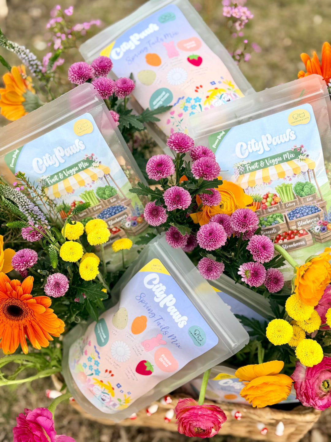 Spring Tails Mix and Fruit & Veggie Mix