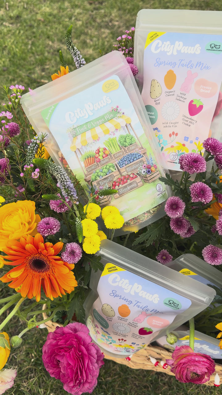 Spring Tails Mix and Fruit & Veggie Mix